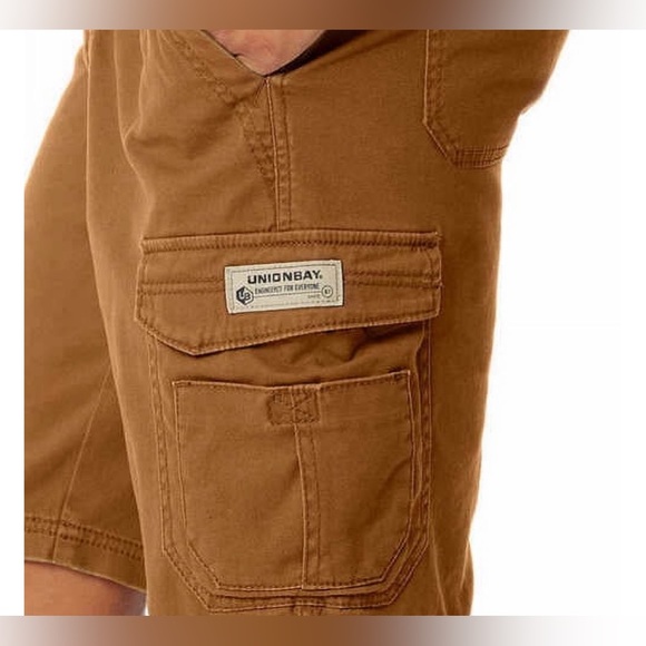 NEW UNIONBAY Mens Midweight Flex Waist Cargo Shorts Chestnut, 42 NWT - Picture 3 of 16